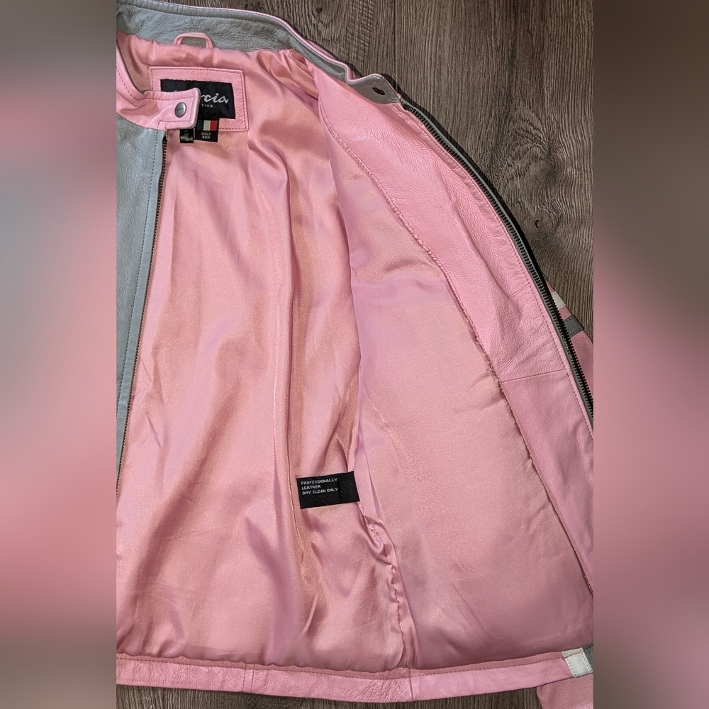 Teen/Jr Racing Leather Jacket - Picture 9 of 12